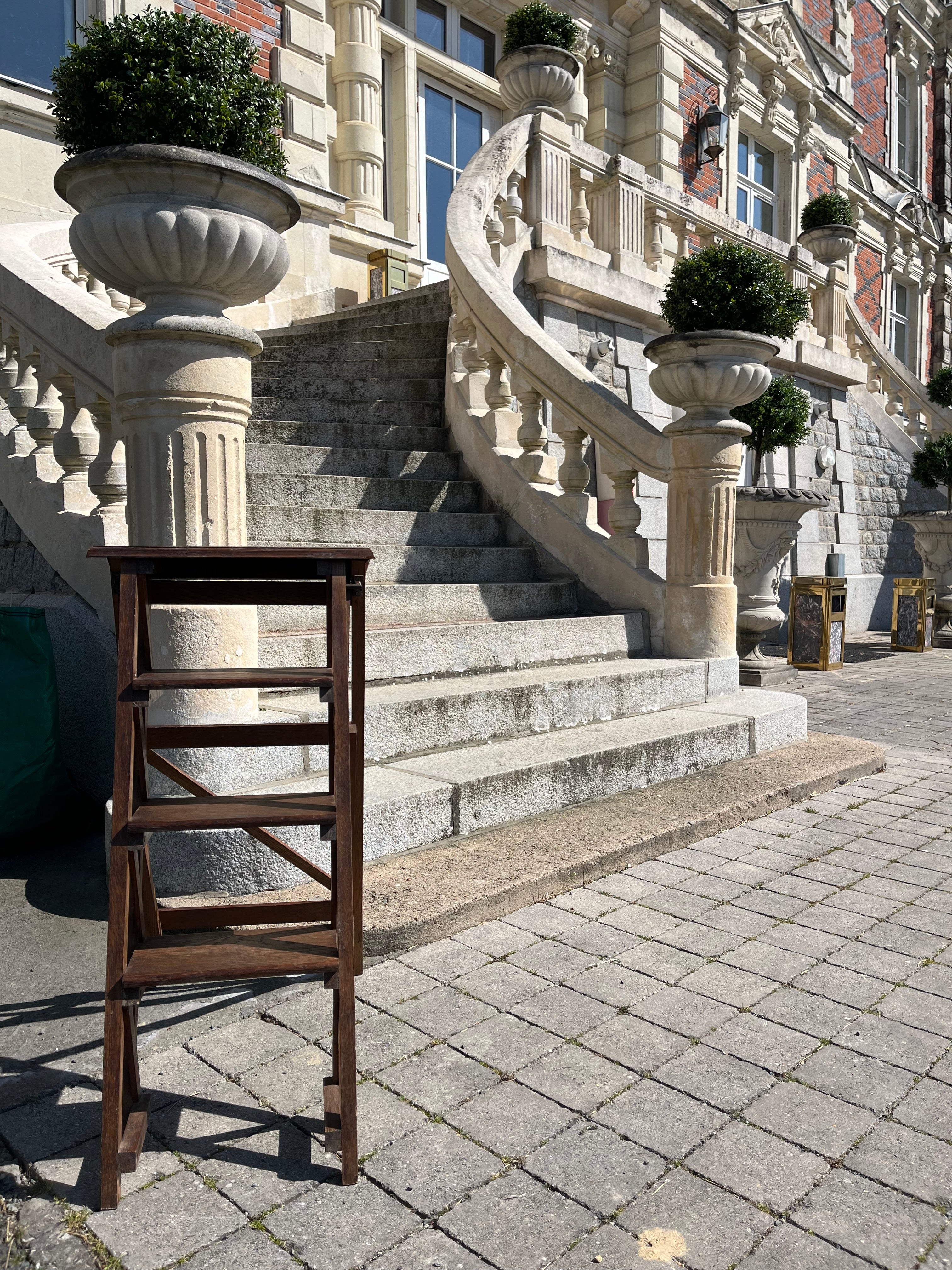The wooden stepladder