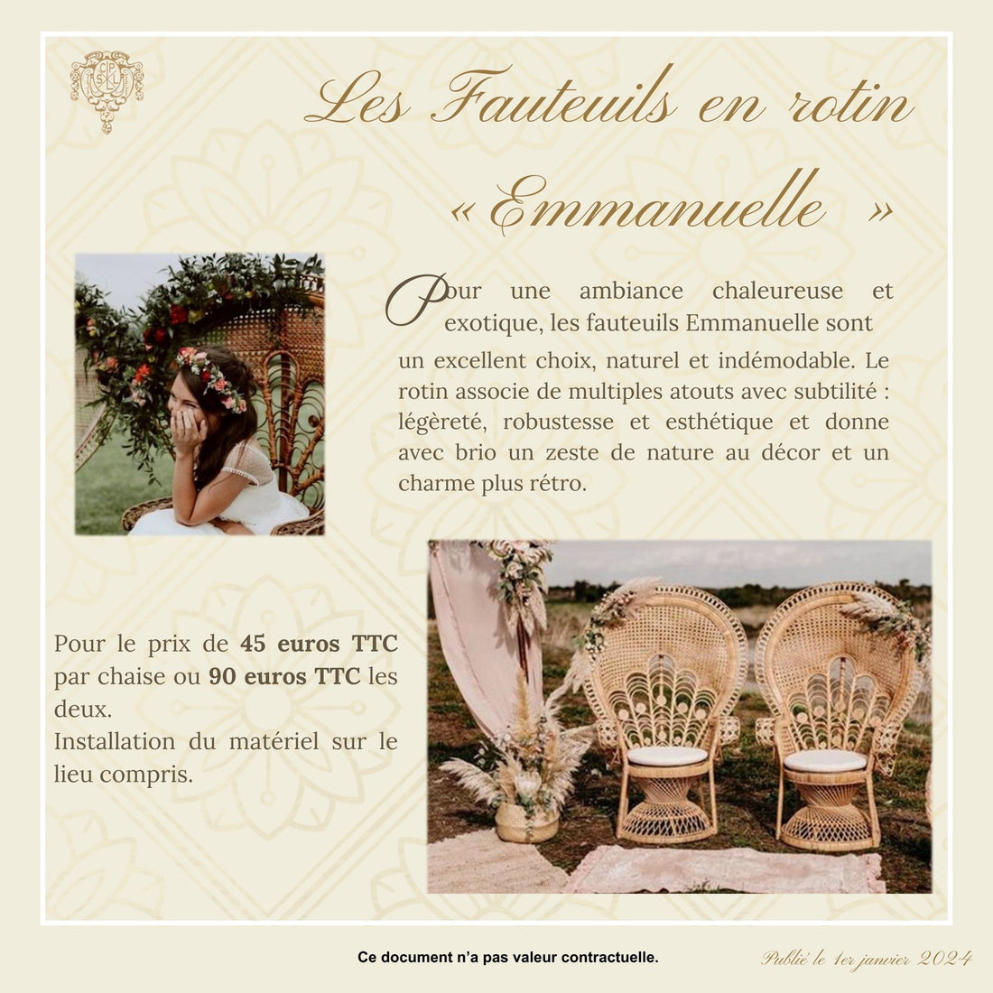 “Emmanuelle” rattan armchairs